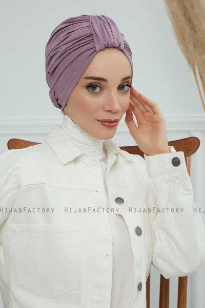 Laura - Lilac Katoen Turban