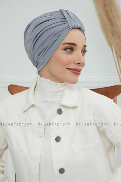 Laura - Lichtgrijs Katoen Turban