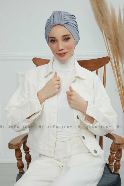 Laura - Lichtgrijs Katoen Turban