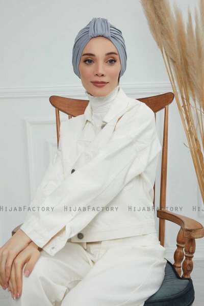Laura - Lichtgrijs Katoen Turban