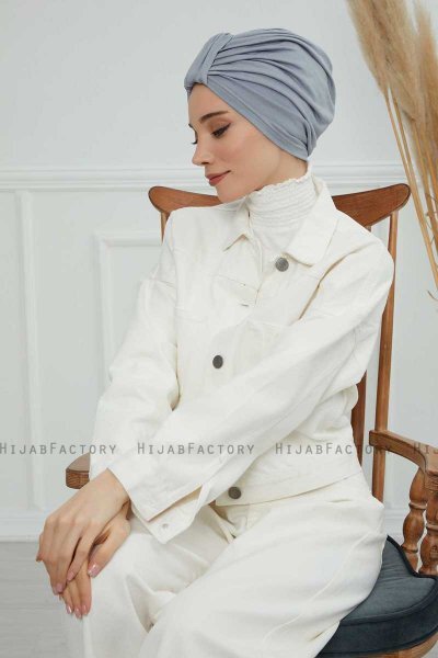 Laura - Lichtgrijs Katoen Turban