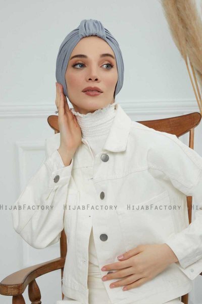 Laura - Lichtgrijs Katoen Turban
