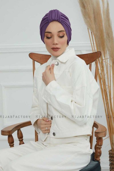 Laura - Violet Katoen Turban