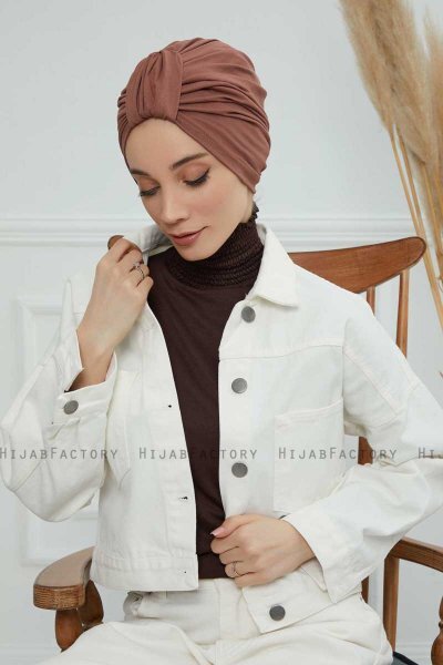 Laura - Caramel Katoen Turban