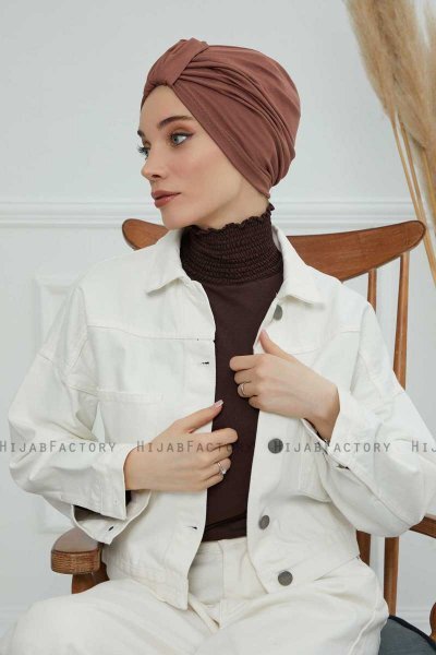 Laura - Caramel Katoen Turban