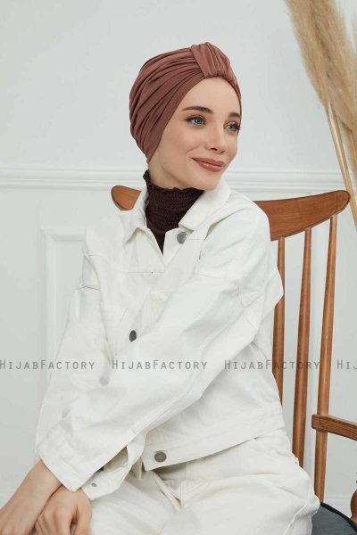 Laura - Caramel Katoen Turban