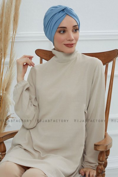 Astrid - Sky Blue Katoen Turban