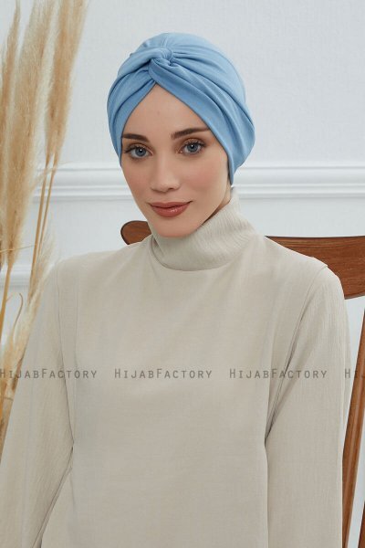 Astrid - Sky Blue Katoen Turban