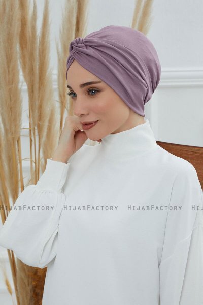 Astrid - Lilac Katoen Turban