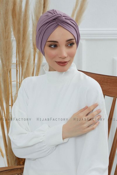 Astrid - Lilac Katoen Turban