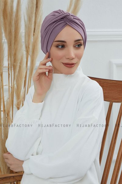 Astrid - Lilac Katoen Turban