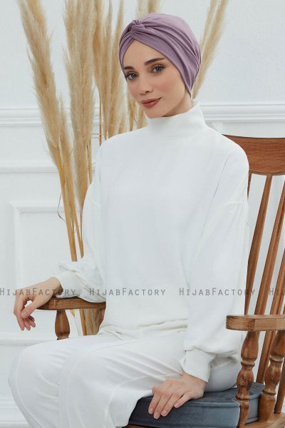 Astrid - Lilac Katoen Turban
