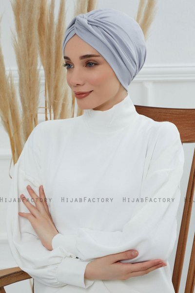 Astrid - Lichtgrijs Katoen Turban