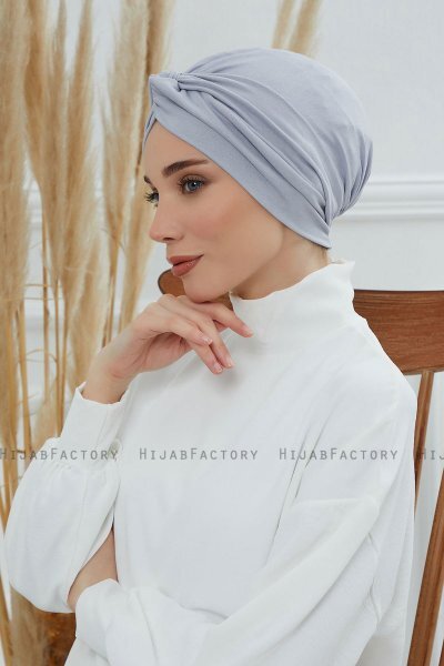 Astrid - Lichtgrijs Katoen Turban