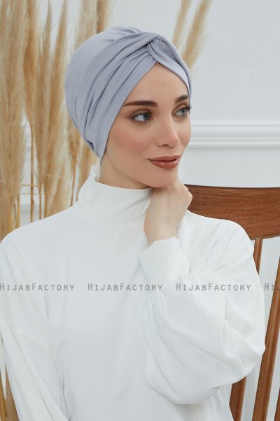 Astrid - Lichtgrijs Katoen Turban