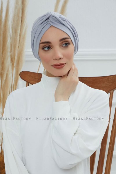 Astrid - Lichtgrijs Katoen Turban
