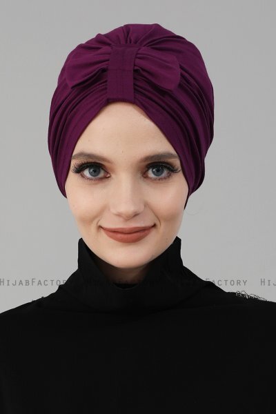 Agnes - Purper Katoen Turban - Ayse Turban