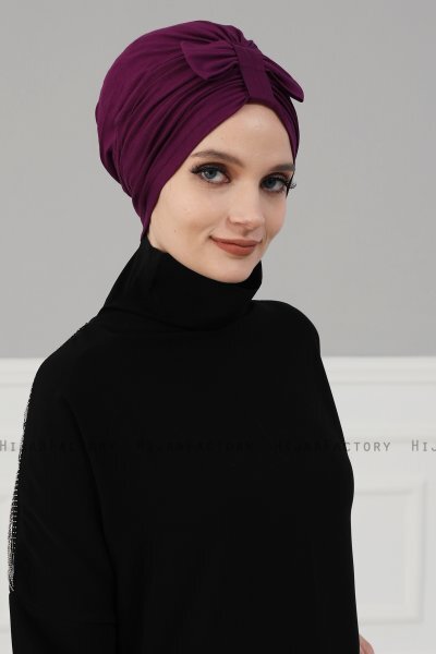 Agnes - Purper Katoen Turban - Ayse Turban