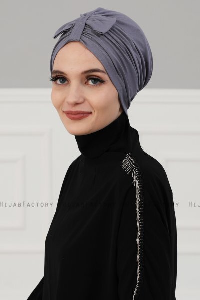 Agnes - Grijs Katoen Turban - Ayse Turban