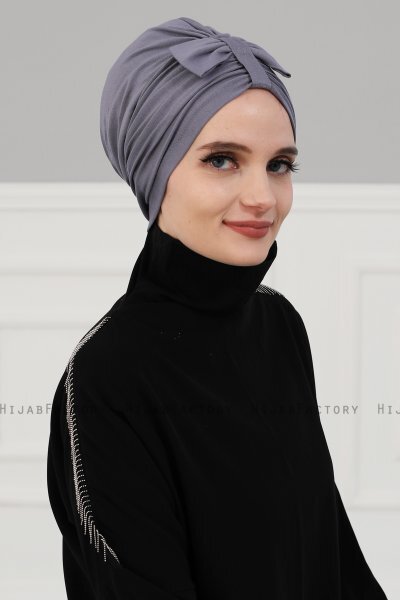 Agnes - Grijs Katoen Turban - Ayse Turban