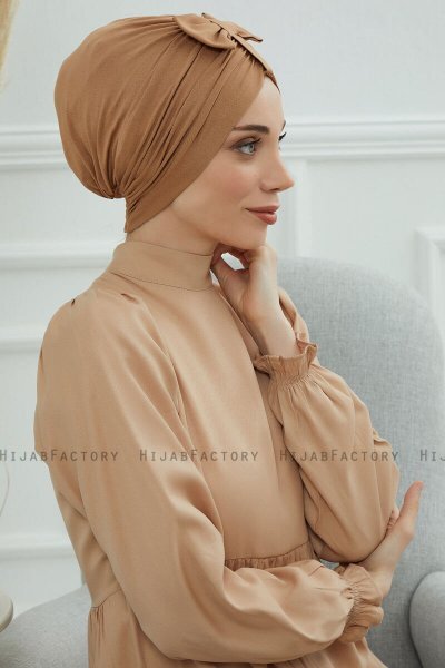 Agnes - Lichtbruin Katoen Turban