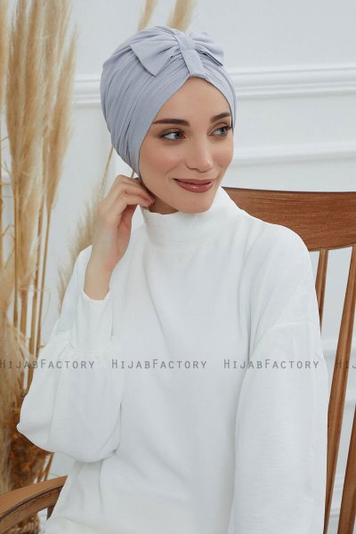 Agnes - Lichtgrijs Katoen Turban