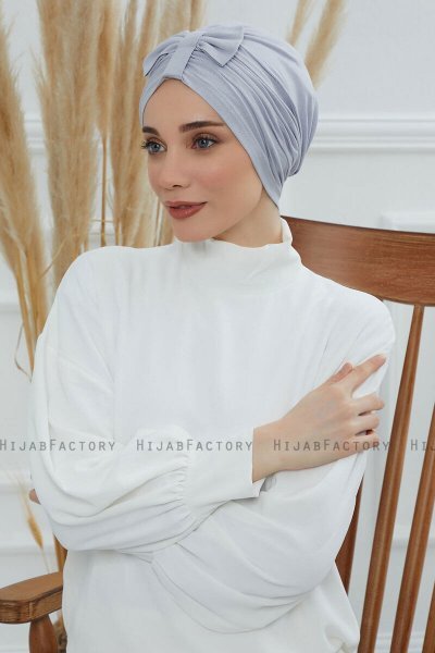 Agnes - Lichtgrijs Katoen Turban