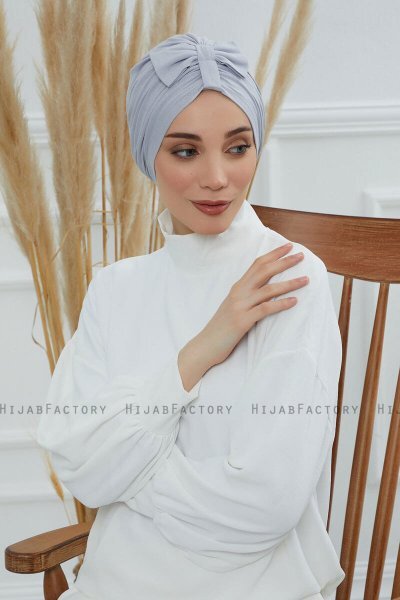 Agnes - Lichtgrijs Katoen Turban
