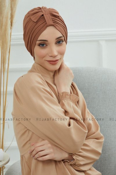 Agnes - Caramel Katoen Turban