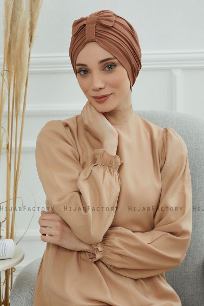 Agnes - Caramel Katoen Turban