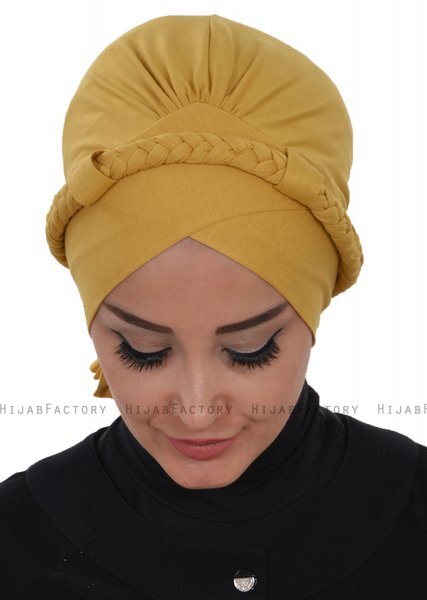 Olivia - Mosterd Katoen Turban - Ayse Turban