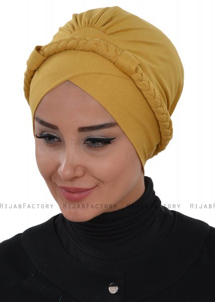 Olivia - Mosterd Katoen Turban - Ayse Turban
