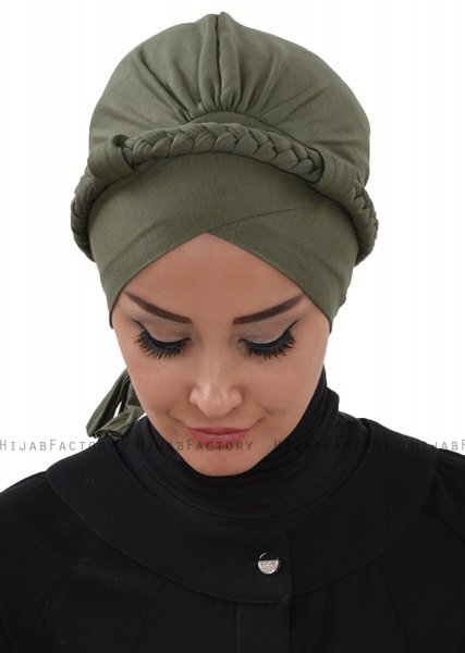 Olivia - Khaki Katoen Turban - Ayse Turban