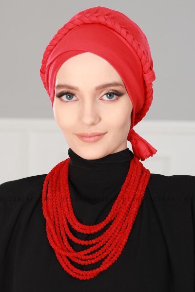 Olivia - Rood Katoen Turban - Ayse Turban