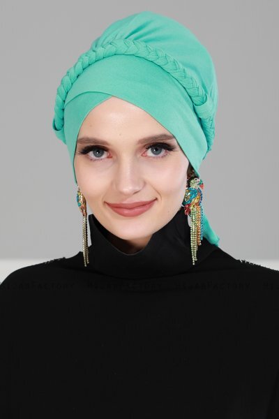 Olivia - Turkoois Katoen Turban - Ayse Turban