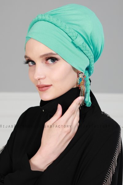 Olivia - Turkoois Katoen Turban - Ayse Turban