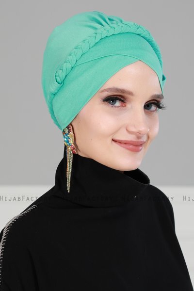 Olivia - Turkoois Katoen Turban - Ayse Turban