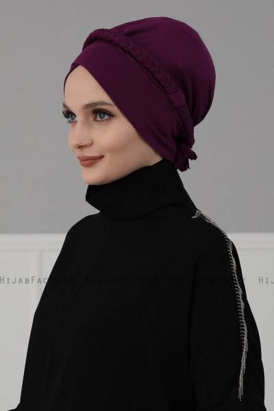 Olivia - Purper Katoen Turban - Ayse Turban