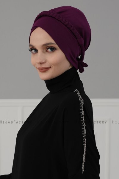 Olivia - Purper Katoen Turban - Ayse Turban
