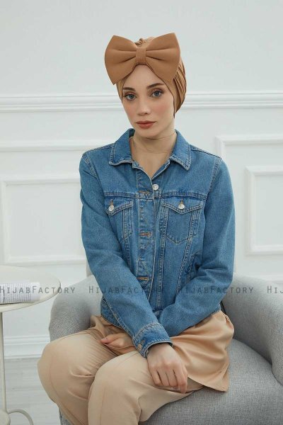 Julia - Lichtbruin Katoen Turban