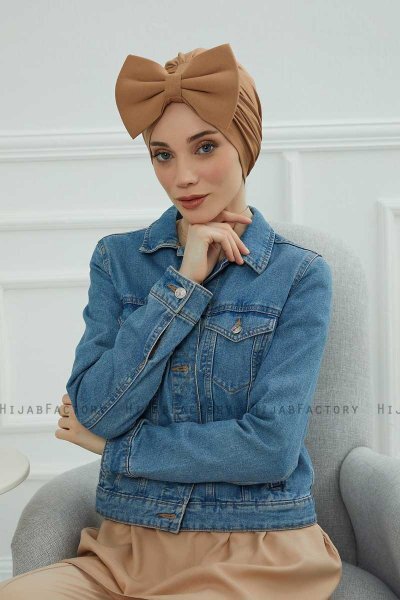 Julia - Lichtbruin Katoen Turban