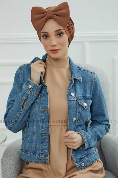 Julia - Caramel Katoen Turban