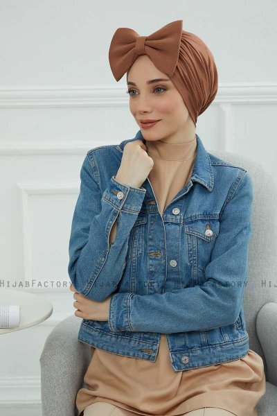 Julia - Caramel Katoen Turban