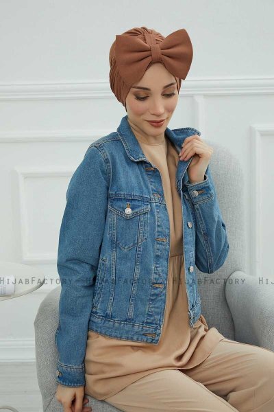 Julia - Caramel Katoen Turban