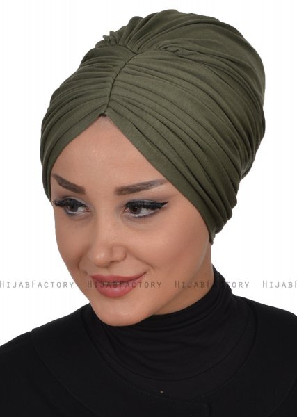 Wilma - Khaki Katoen Turban - Ayse Turban