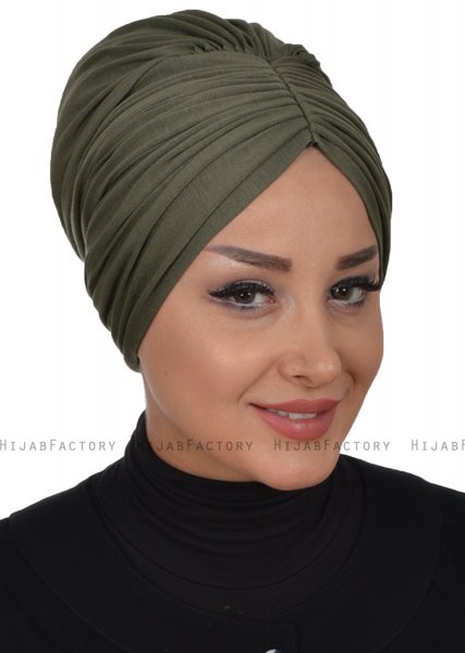 Wilma - Khaki Katoen Turban - Ayse Turban