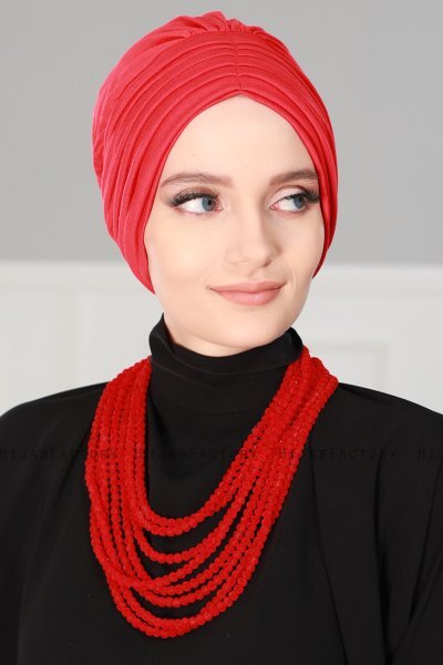 Wilma - Rood Katoen Turban - Ayse Turban