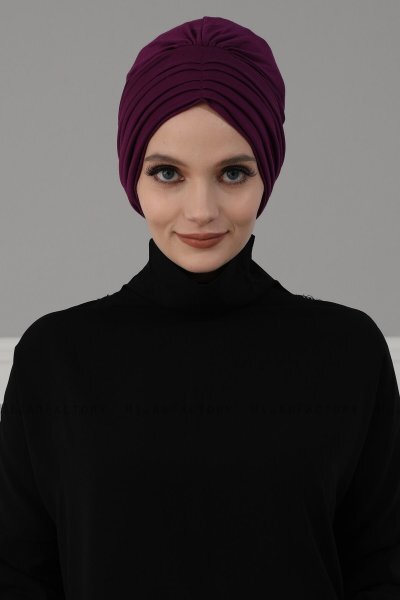Wilma - Purper Katoen Turban - Ayse Turban