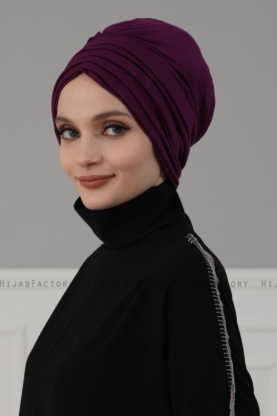 Wilma - Purper Katoen Turban - Ayse Turban