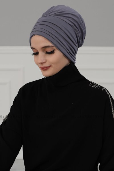 Wilma - Grijs Katoen Turban - Ayse Turban